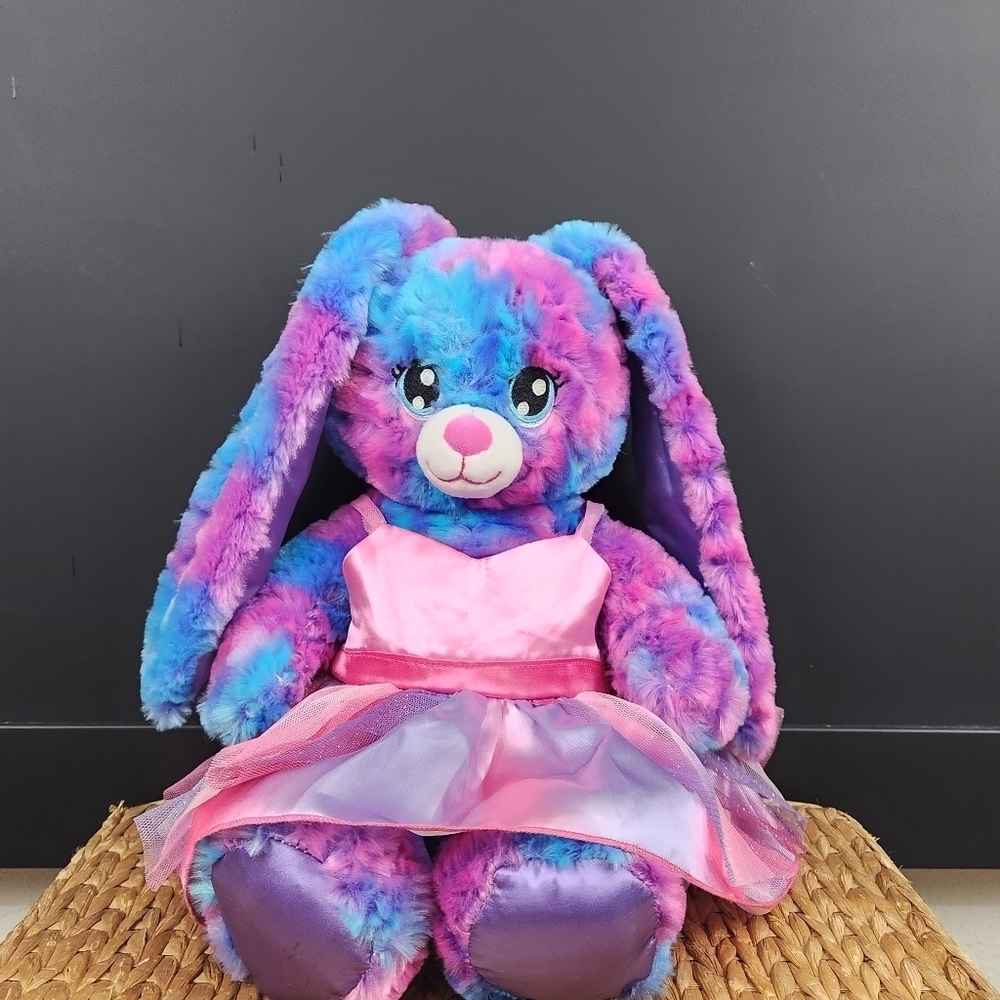 Spring Lilac 16” Easter Bunny Build A Bear BABW Blue Purple Pink Sound Scent